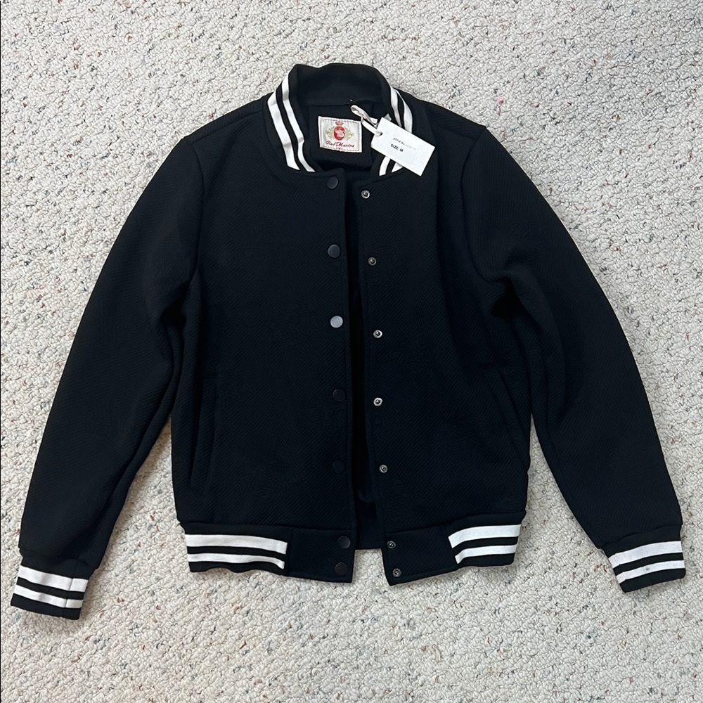 Black Red Marine Amsterdam Blauw Brand Varsity Jacket